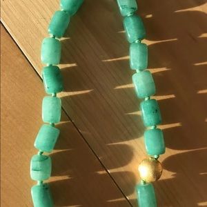 Nava Zahavi  18k Yellow Gold Chrysoprase Necklace 24k/SS Clasp Sundance catalog